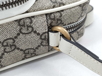 GUCCI GG Supreme 671682 Ophidia Beige x Navy Shoulder Bag