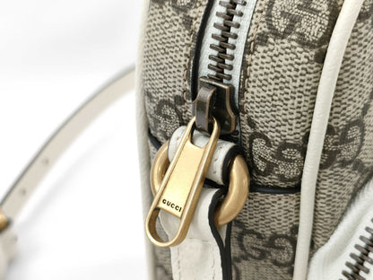 GUCCI GG Supreme 671682 Ophidia Beige x Navy Shoulder Bag