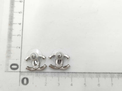 CHANEL Coco Mark Rhinestone C17 V Earrings