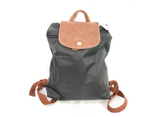 LONG CHAMP Nylon x Leather Backpack