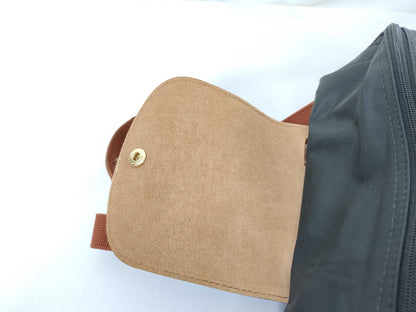LONG CHAMP Nylon x Leather Backpack