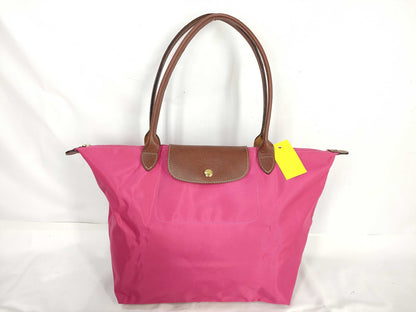 LONG CHAMP Le Pliage Pink Nylon and Leather Handbag