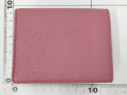 BVLGARI B.zero1 Pink Logo Clip Tri-fold Wallet