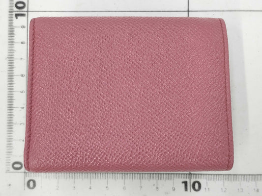 BVLGARI B.zero1 Pink Logo Clip Tri-fold Wallet