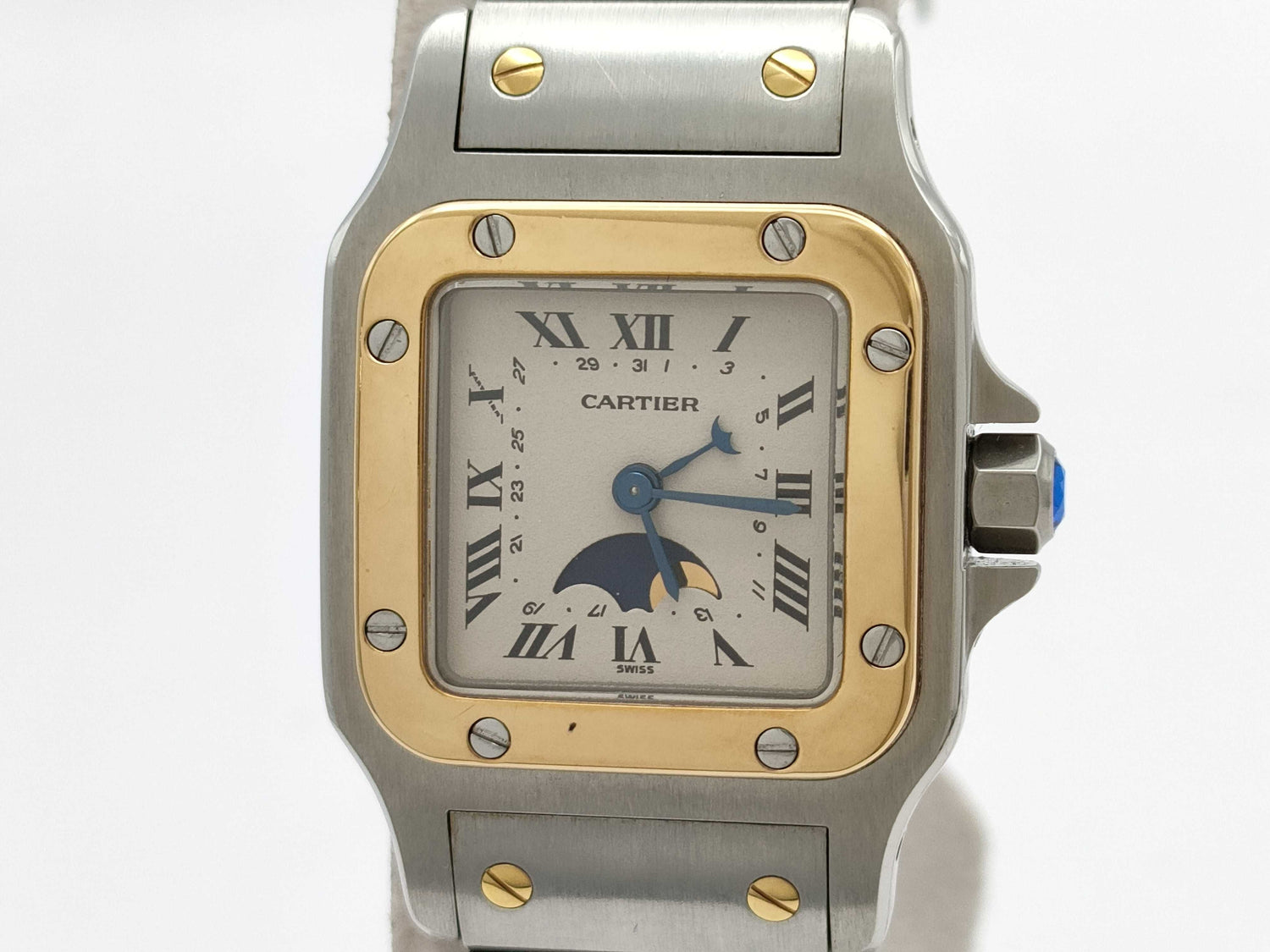 Cartier Santos Galbe SM 03630 119902 Quartz Moon Face Women's Watch