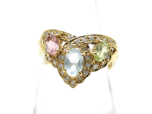 Colored Diamond K18 Ring, 4.3g 