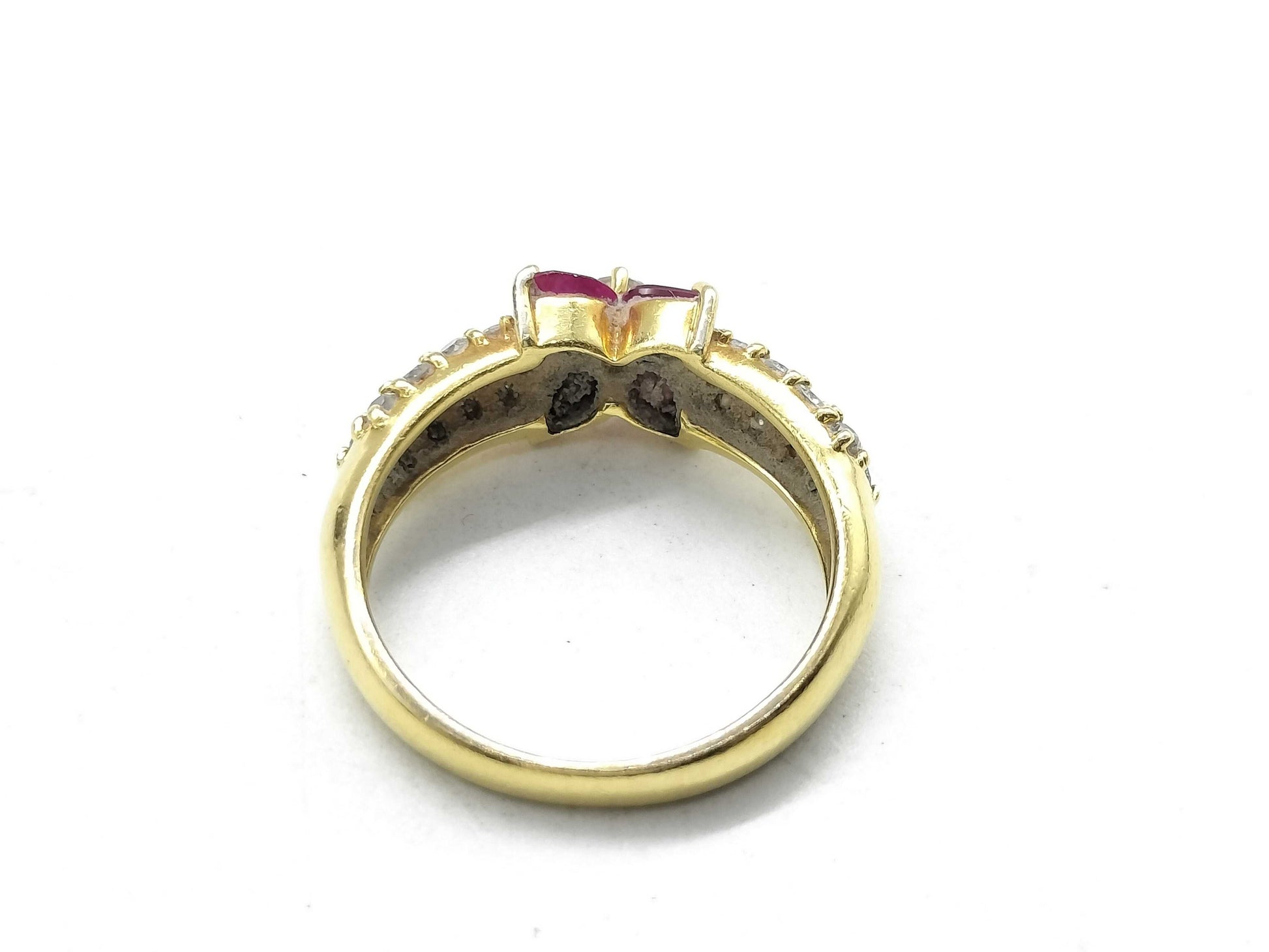 R 0.82ct D 0.52ct K18 4.1g Ring 
