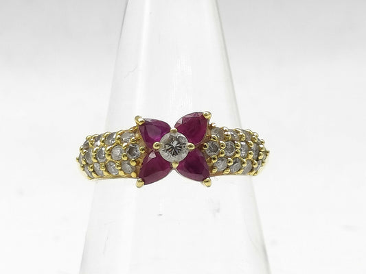 R 0.82ct D 0.52ct K18 4.1g Ring 