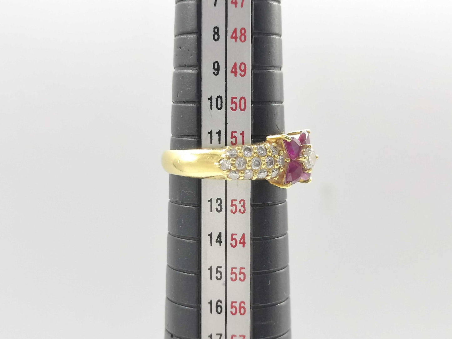 R 0.82ct D 0.52ct K18 4.1g Ring 