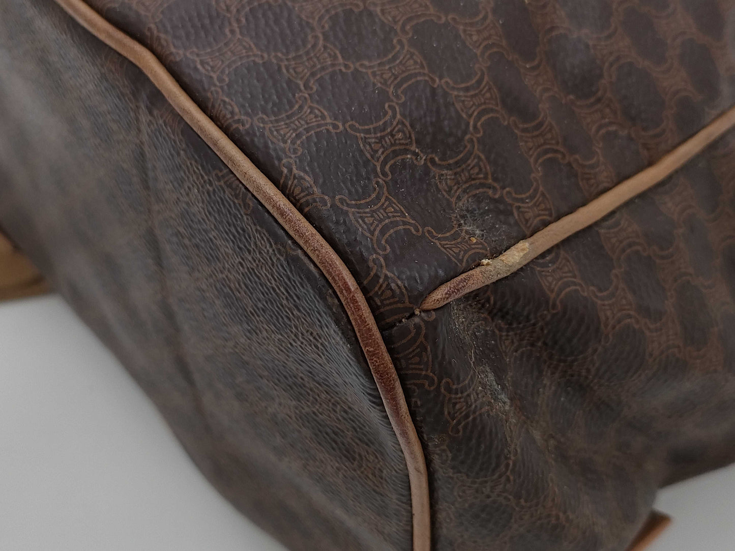 CELINE PVC Nylon Backpack with Gold Hardware