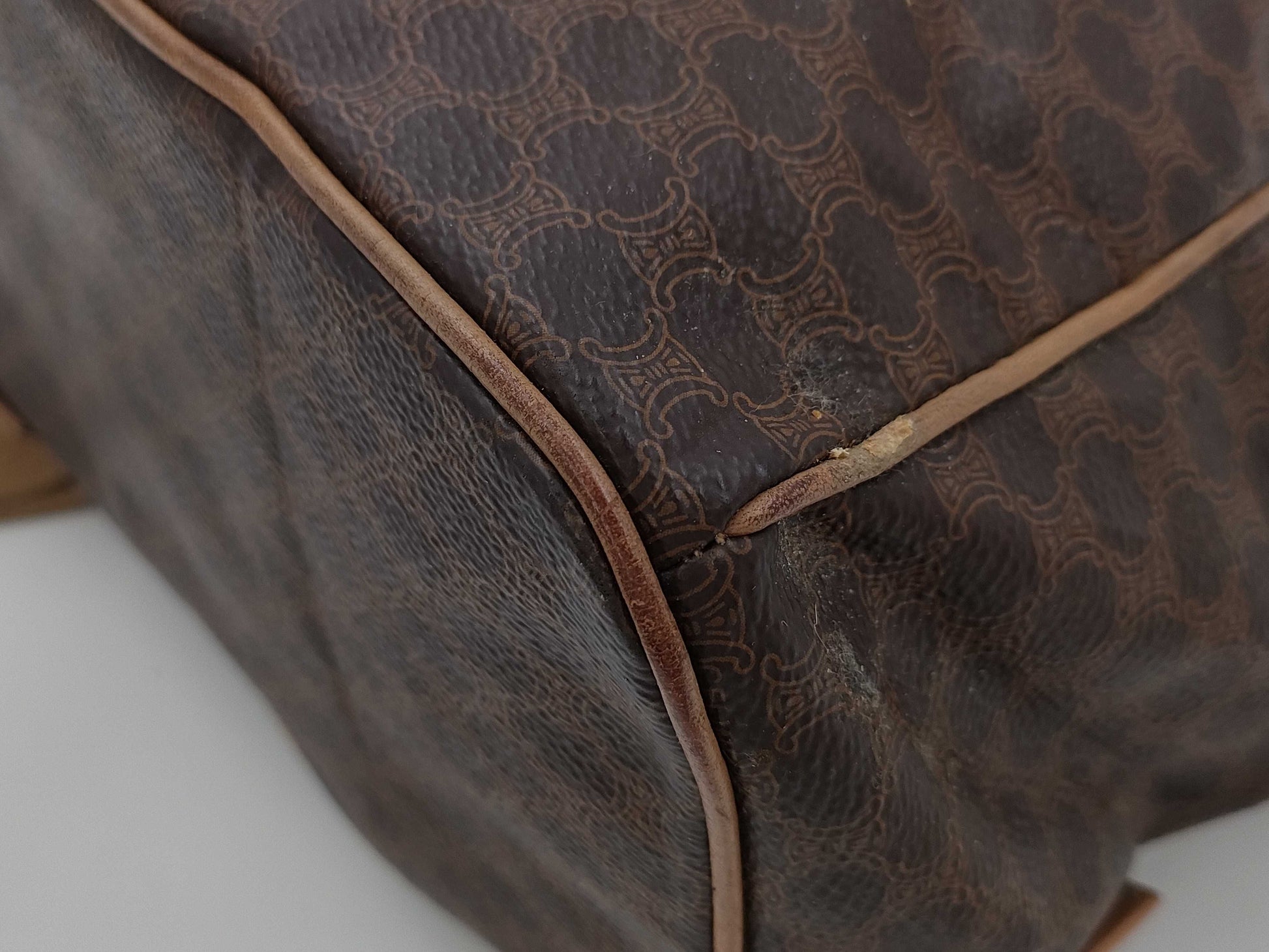 CELINE PVC Nylon Backpack with Gold Hardware