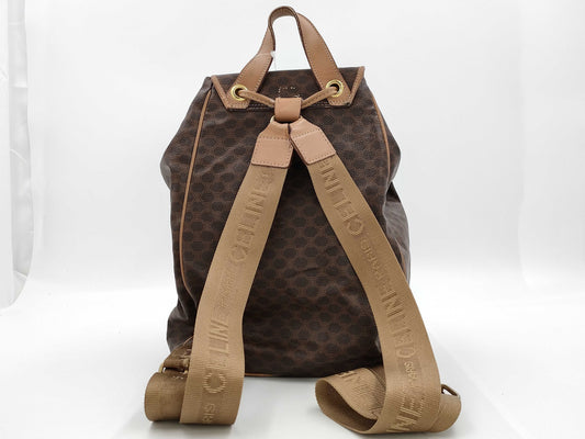 CELINE PVC Nylon Backpack with Gold Hardware