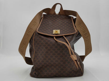 CELINE PVC Nylon Backpack with Gold Hardware