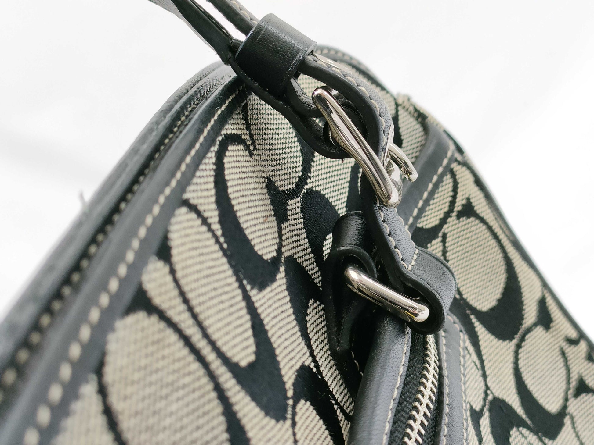 COACH Signature Canvas and Leather Fringe Charm 6828 Handbag