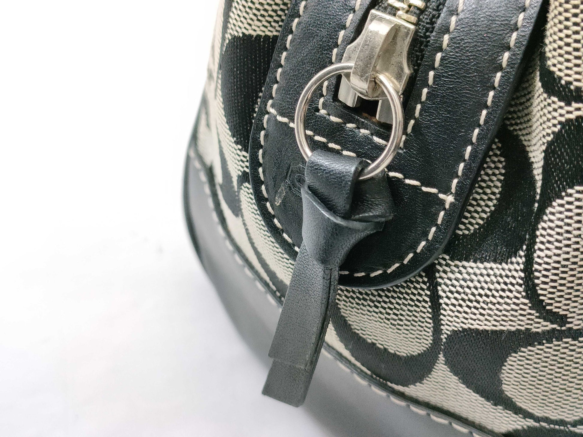 COACH Signature Canvas and Leather Fringe Charm 6828 Handbag