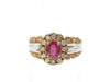 R0.71ct D0.40ct K18/PT850 6.1g Ring 