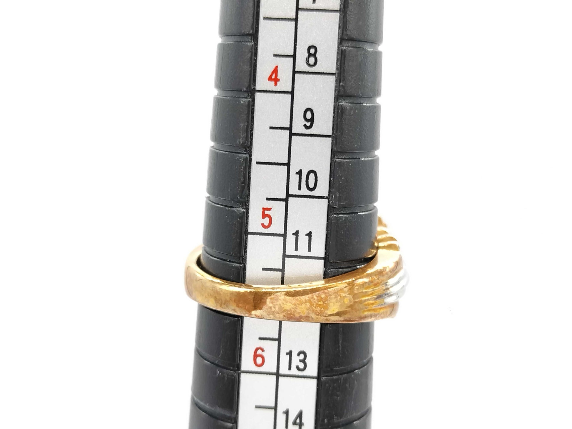R0.71ct D0.40ct K18/PT850 6.1g Ring 