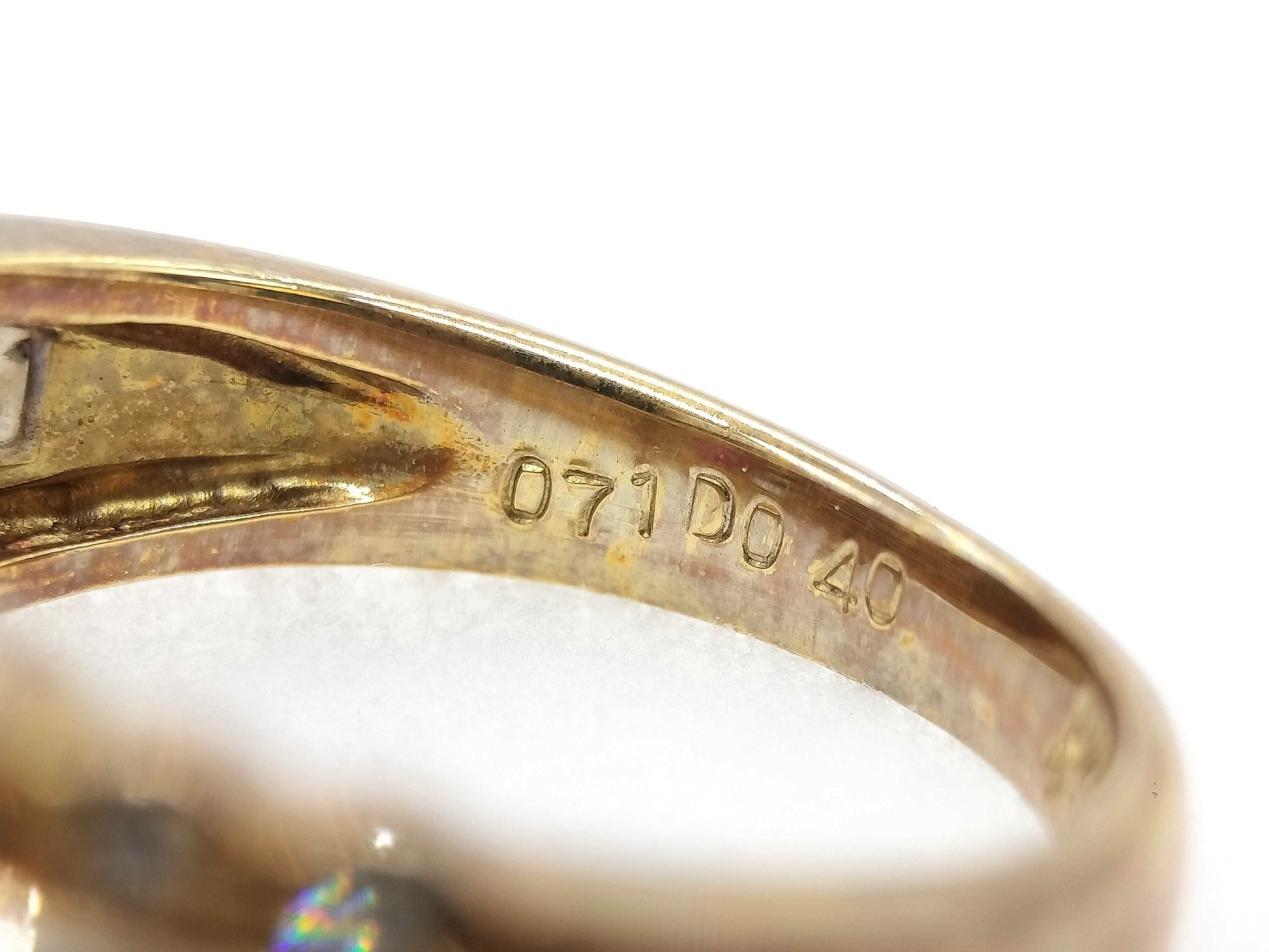 R0.71ct D0.40ct K18/PT850 6.1g Ring 