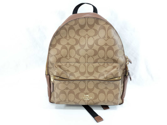 COACH Signature F32200 Signature Backpack Leather PVC Backpack