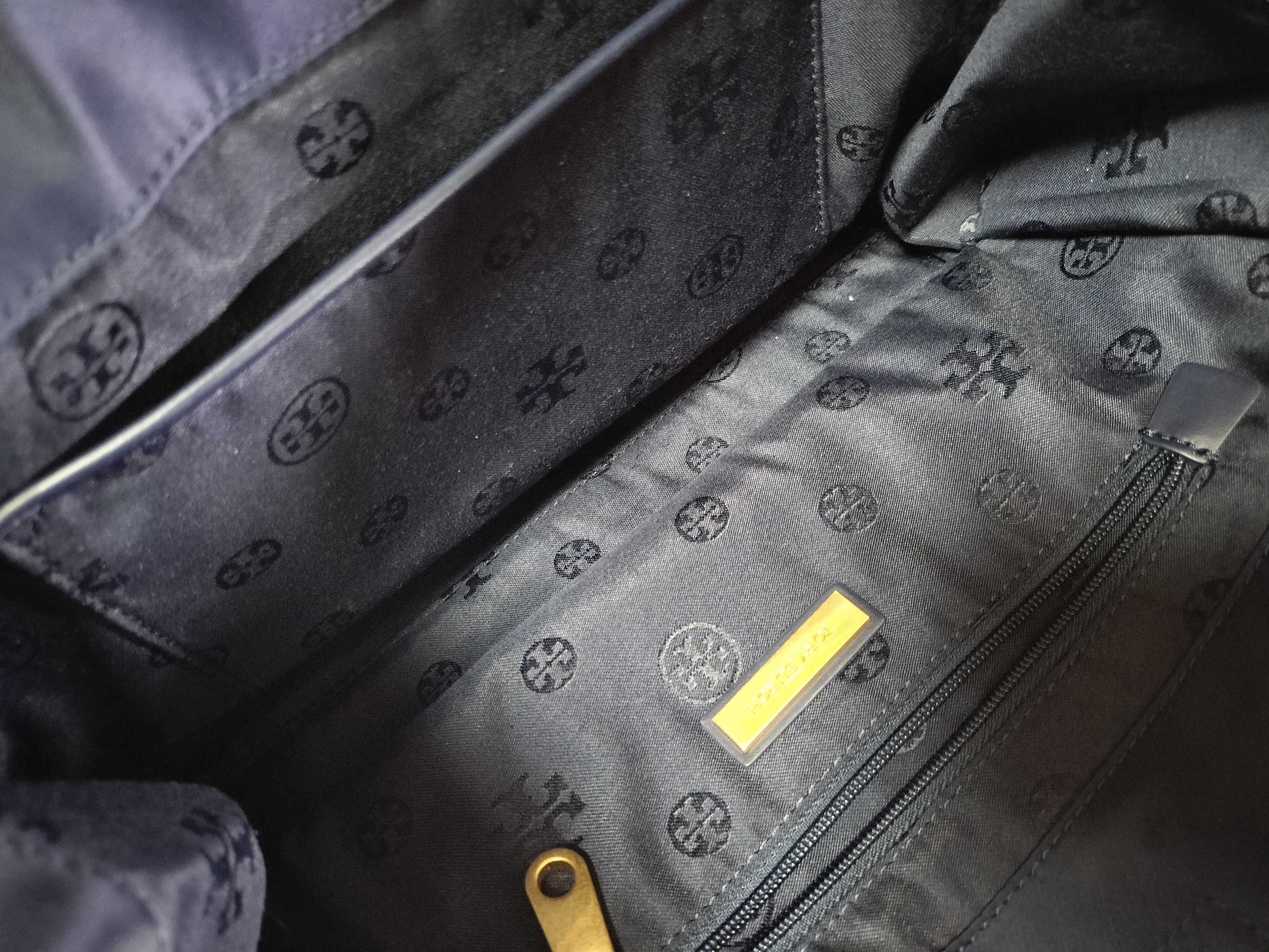 Tory Burch Leather Nylon Tote Bag