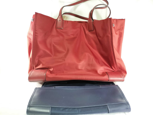 Tory Burch Leather Nylon Tote Bag