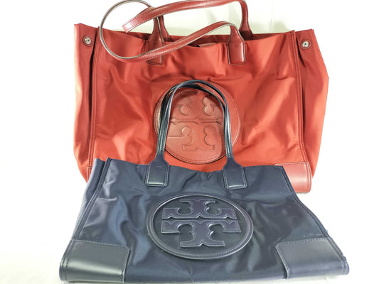 Tory Burch Leather Nylon Tote Bag