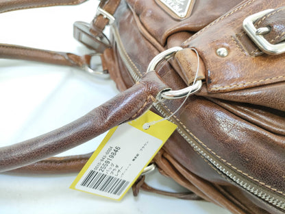 PRADA Leather Tote with Padlock, Brown Handbag