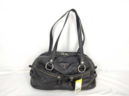 PRADA Leather Tote Black Handbag