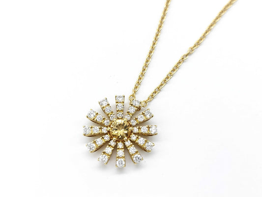 Damiani Margherita Citrine and Diamond Necklace in Yellow Gold 750, 6.2g 