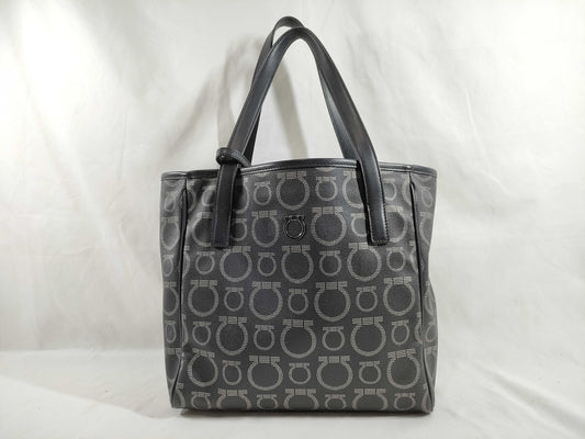 Salvatore Ferragamo Gancini PVC Tote Bag Handbag