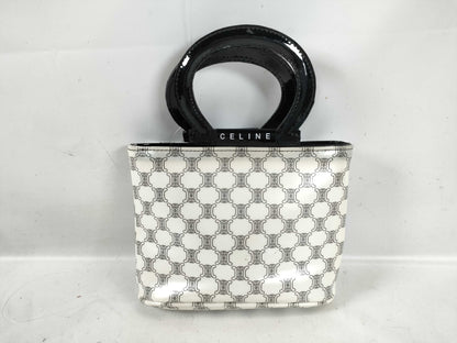 CELINE Patent Mini Handbag, White/Black
