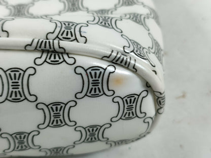 CELINE Patent Mini Handbag, White/Black