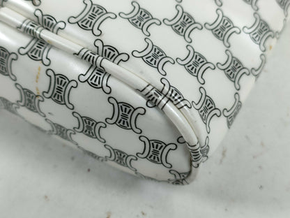 CELINE Patent Mini Handbag, White/Black