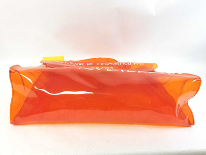 HERMES Vinyl Kelly PVC Tote Bag Orange Tote Bag