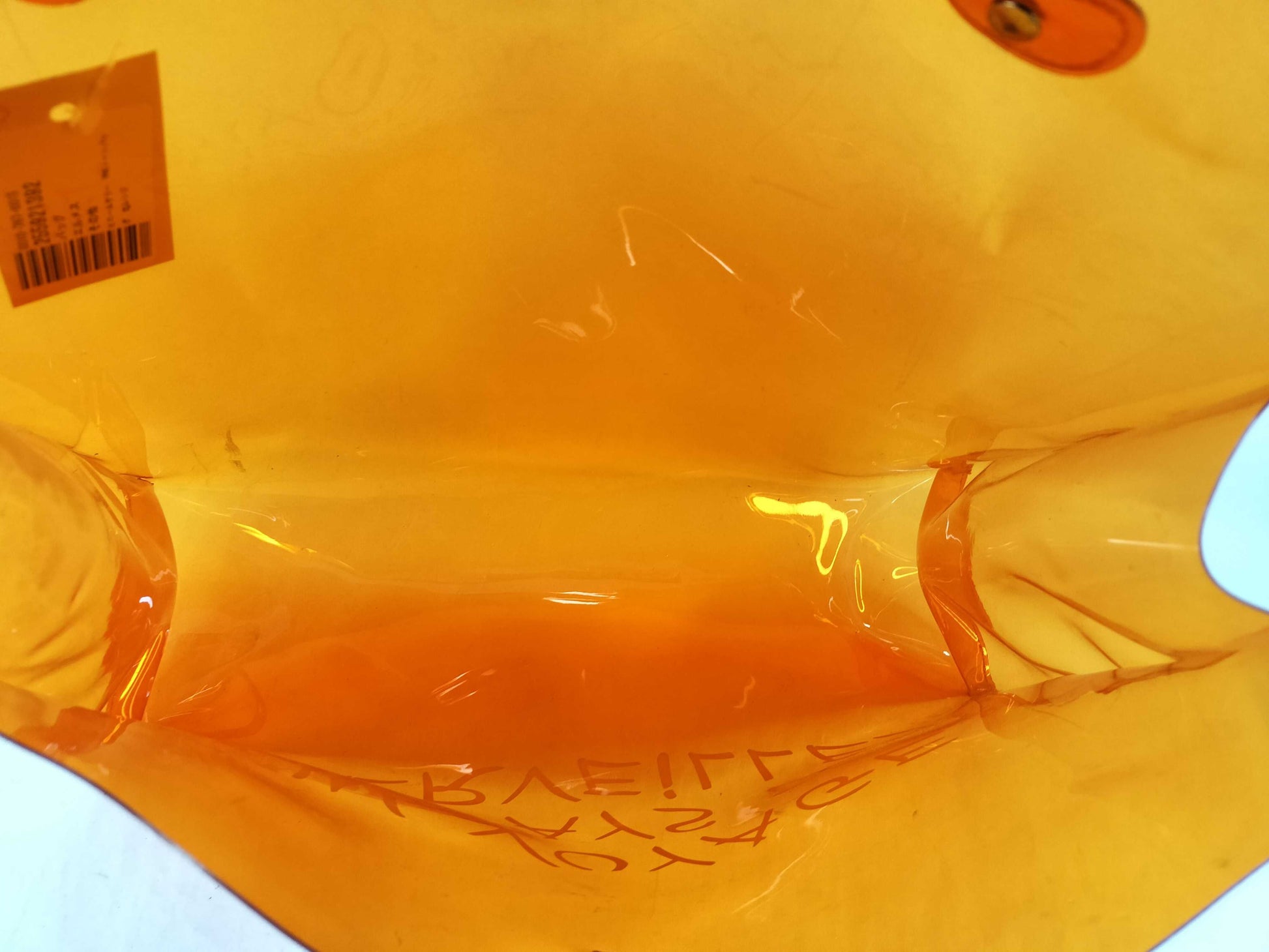 HERMES Vinyl Kelly PVC Tote Bag Orange Tote Bag