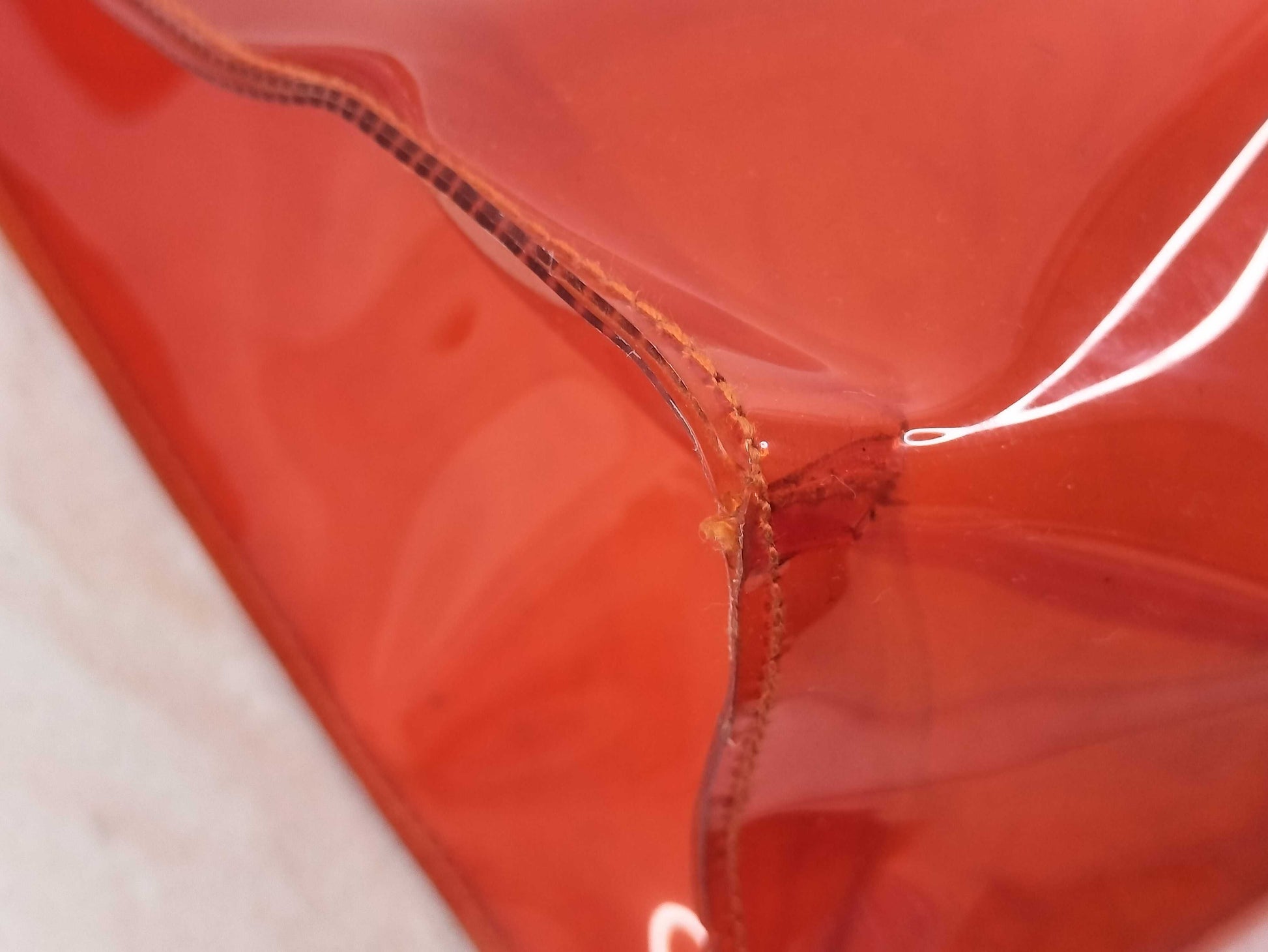 HERMES Vinyl Kelly PVC Tote Bag Orange Tote Bag