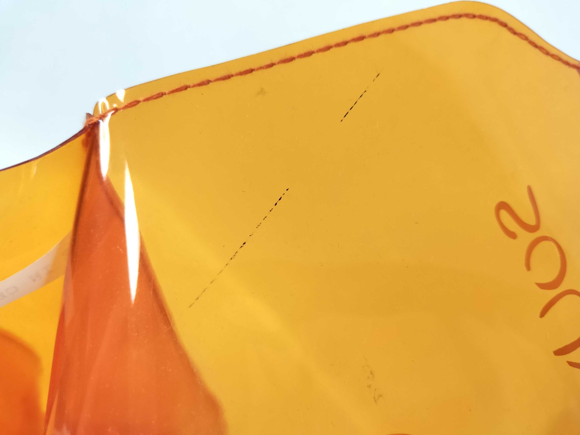 HERMES Vinyl Kelly PVC Tote Bag Orange Tote Bag