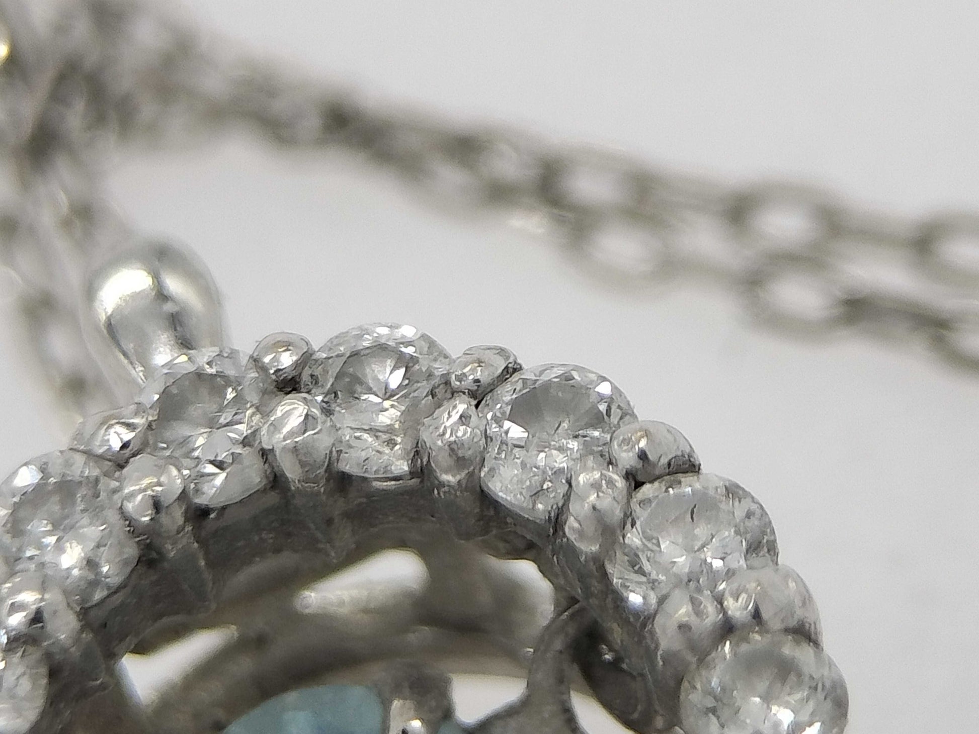 D 0.20ct K18WG 1.2g Necklace 