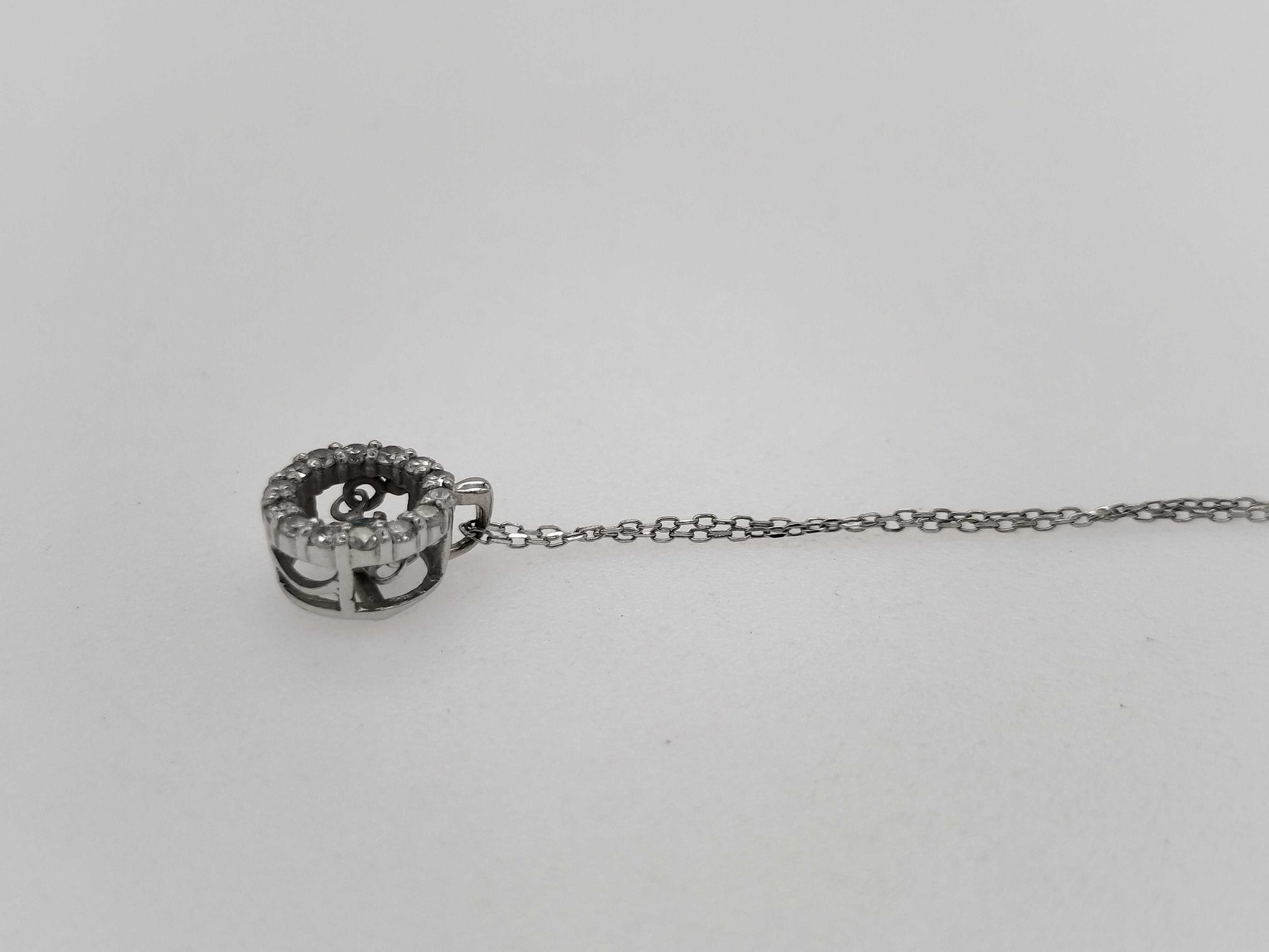 D 0.20ct K18WG 1.2g Necklace 