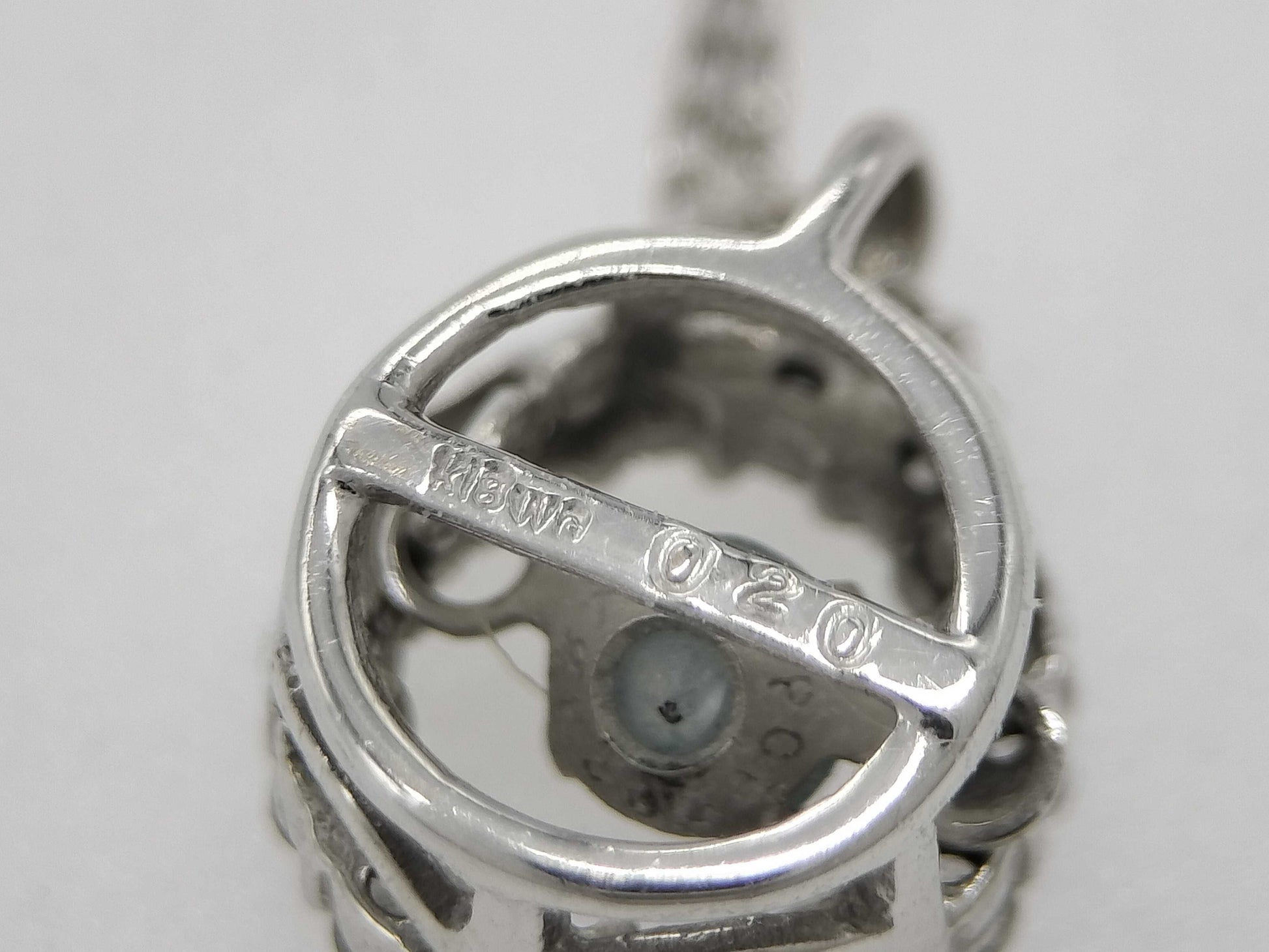 D 0.20ct K18WG 1.2g Necklace 