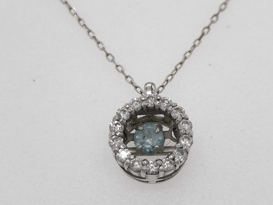 D 0.20ct K18WG 1.2g Necklace 