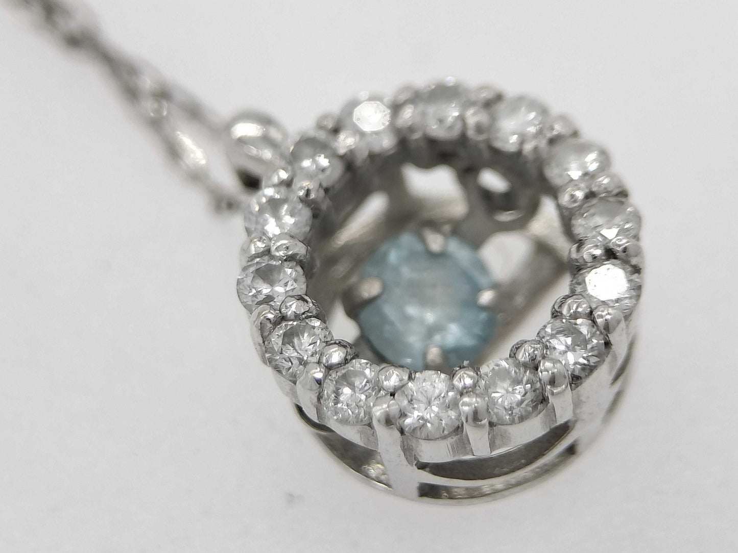 D 0.20ct K18WG 1.2g Necklace 