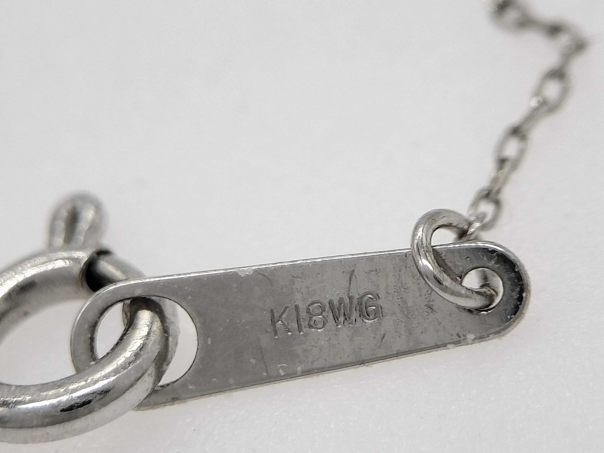 D 0.20ct K18WG 1.2g Necklace 