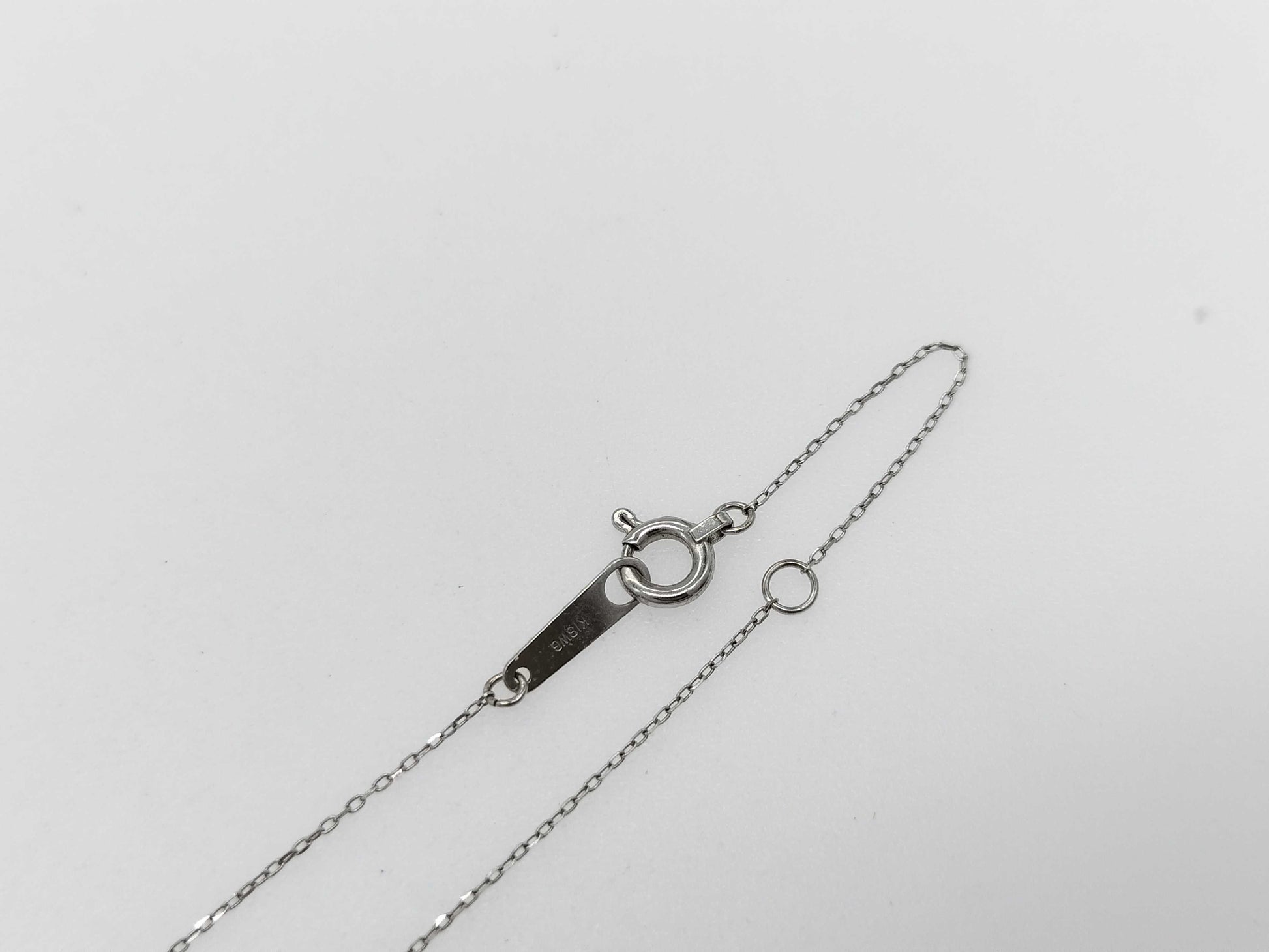 D 0.20ct K18WG 1.2g Necklace 