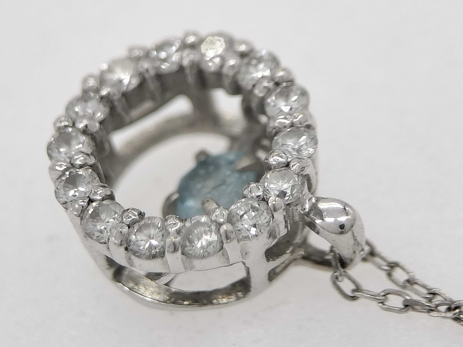 D 0.20ct K18WG 1.2g Necklace 