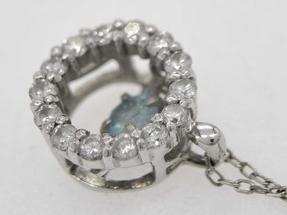 D 0.20ct K18WG 1.2g Necklace 