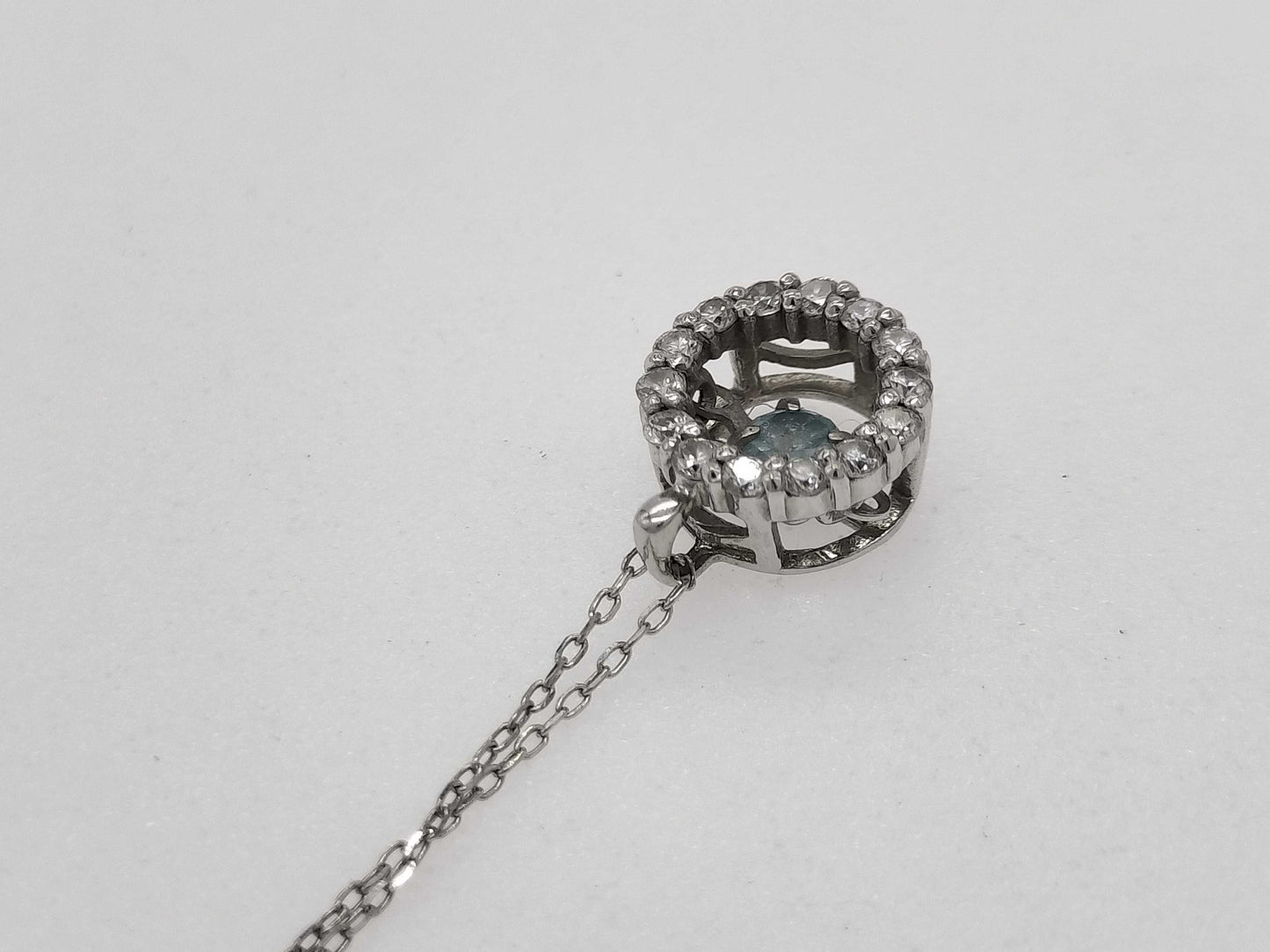 D 0.20ct K18WG 1.2g Necklace 