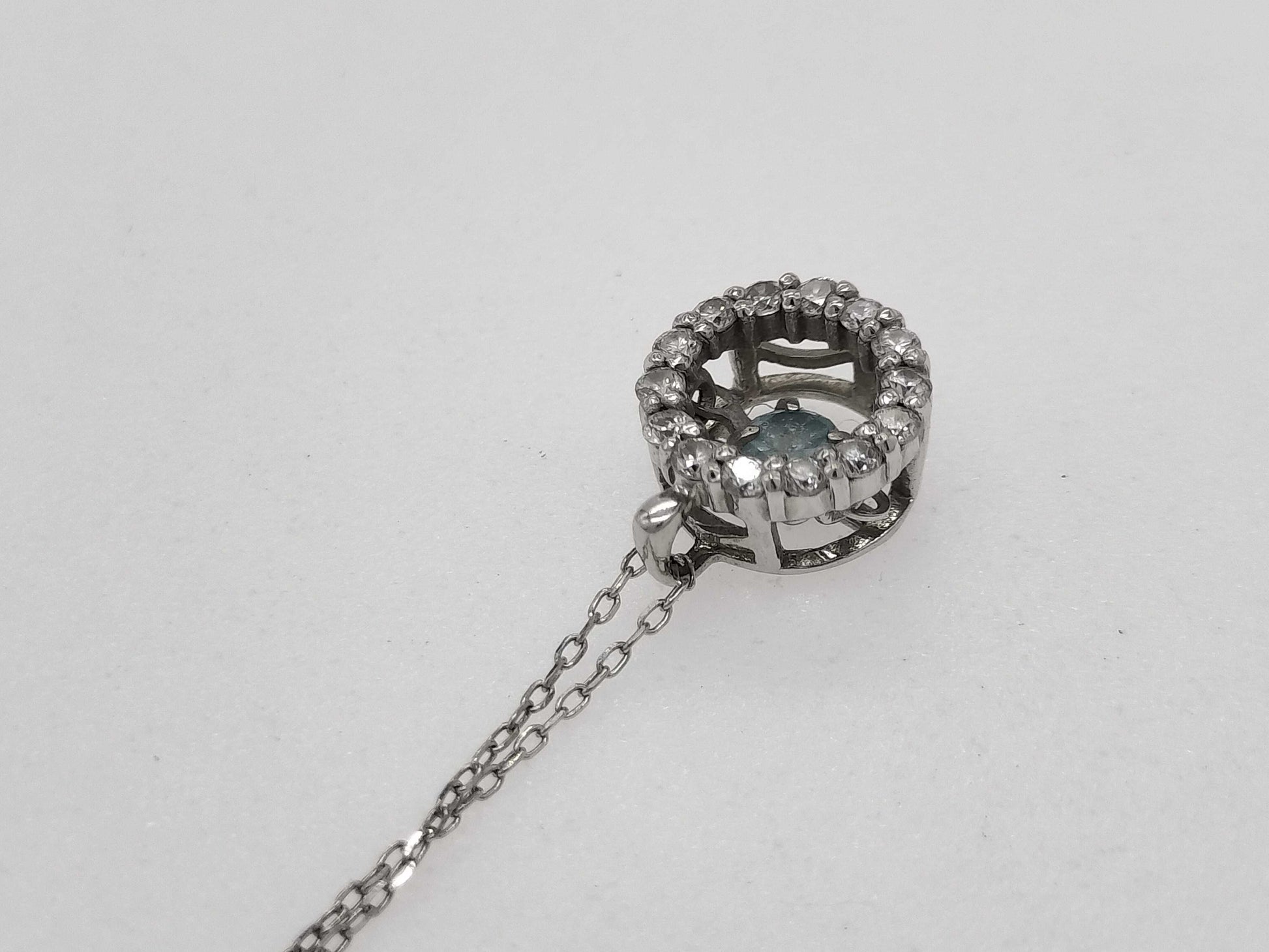 D 0.20ct K18WG 1.2g Necklace 