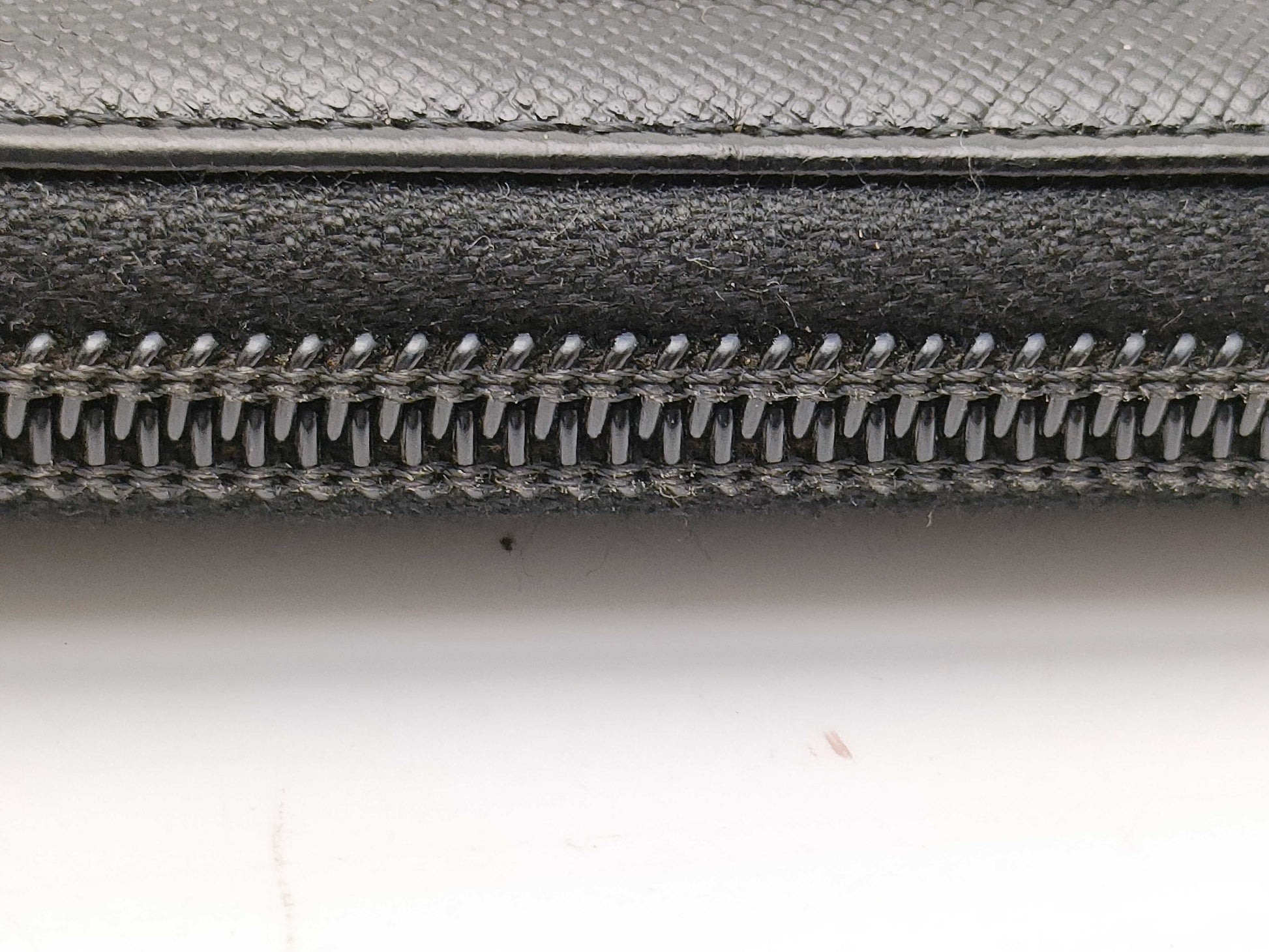 PRADA Saffiano Leather Triangle Plate Round Long Wallet