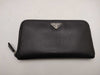 PRADA Saffiano Leather Triangle Plate Round Long Wallet